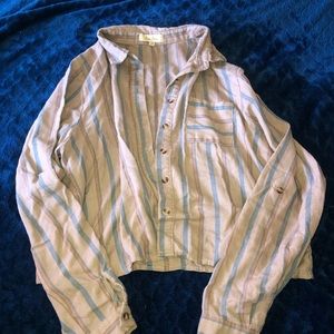 Love this button down plaid! More of a crop but absolutely amazing!